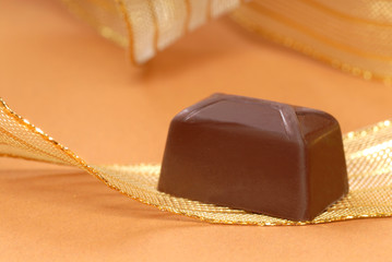 delicious dark chocolate bonbon