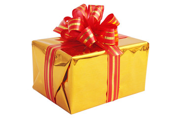 Gift in golden box
