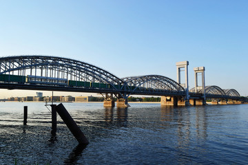 Naklejka premium Finland Railway Bridge at evening