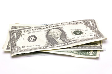 Dollar on white background