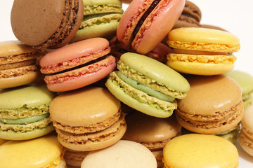assortment of macaroons on a white background