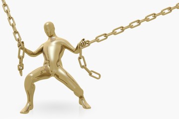 mit Kraft etwas zusammenhalten