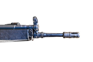 the gun barrel on white background