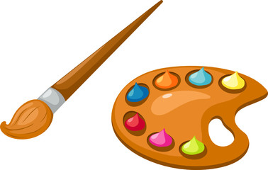 palette and paintbrush