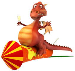 Dragon et feu d'artifice