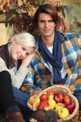 Couple spending a lazy day in the countryside