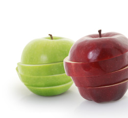 Apple, Mixed Fruit, white background