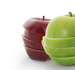Apple, Mixed Fruit, white background