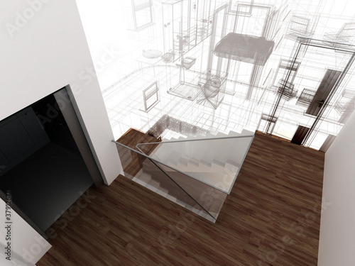 Appartamento rendering 3d interni architettura progetto stock photo ... Rendering 3d interni