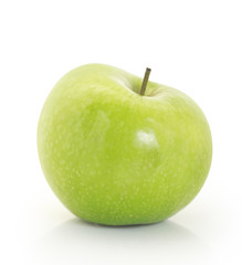 green apple on white background