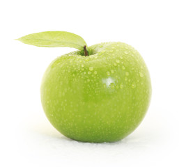 green apple on white background