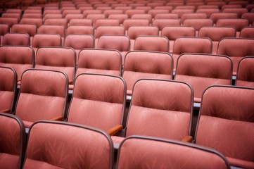 Many Rows of Empty Theatre Seating