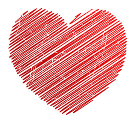 Abstract grunge heart in red color