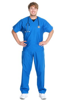 Male nurse or doctor isolated