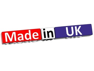 3D Made in United Kingdom over white background