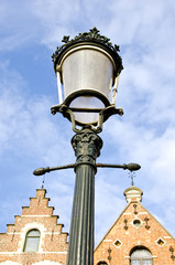 Fototapeta na wymiar retro street lamp in Brugge,Belgium