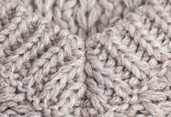 Close-up of knitted wool texture.