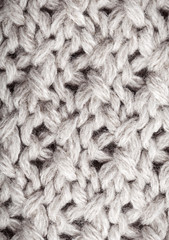 Close-up of knitted wool texture.