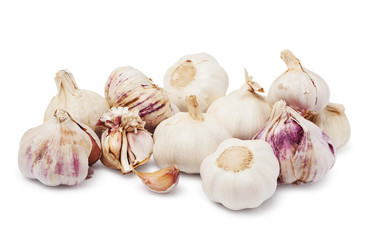 Garlic on a white background.