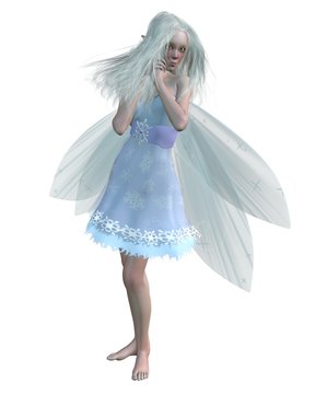 Cold Winter Fairy with Cute Red Nose