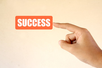 Hand and buttons Choose Success