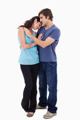 Portrait of a lovely couple embracing each other