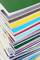 Stack of magazines closeup