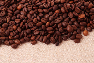 coffee beans in the background