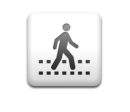 Boton cuadrado blanco peaton cruzando