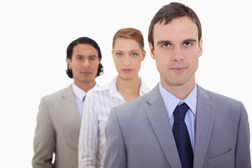 Serious businessteam lined up