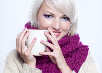 woman with cup of tee