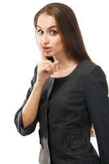 Fashion model in strict business clothing