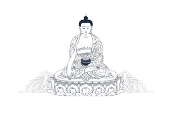dessin bouddha médecin
