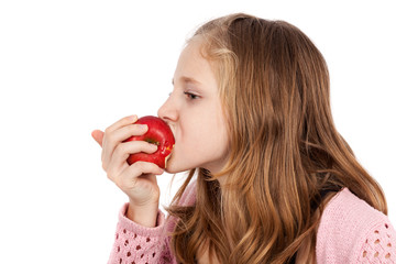 Girl eating apple