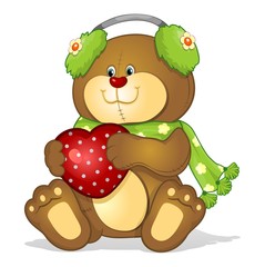 Teddy sat with heart © iostephy.com