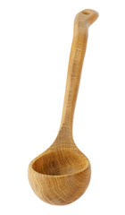 Wooden spoon on white background