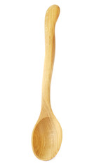Wooden spoon on white background