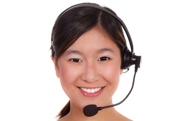 attraktive asiatische telefonistin