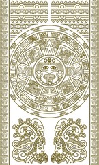 Stylized Aztec Calendar