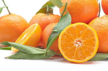 close-up of slice tangerine