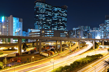 Fototapeta na wymiar traffic and urban at night
