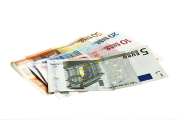 Obraz na płótnie Canvas euro money on the white background