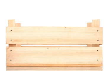 empty wooden crate isolated on white