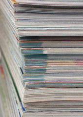 stack of magazines isolated on white