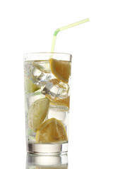 cold fresh lemonade isolated on white