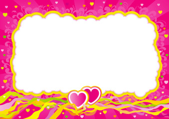 Fototapeta premium Vector ornate Valentines card at retro style