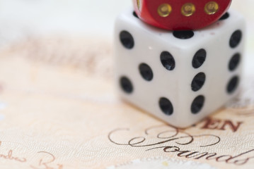 Two Dice on Bank Note.