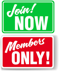 Website Members Only or Join Website signs