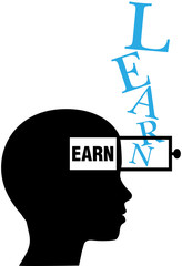 Person silhouette learn to earn education