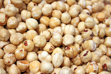Group of macro hazelnuts